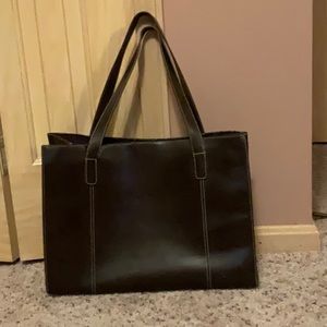 Leather tote bag